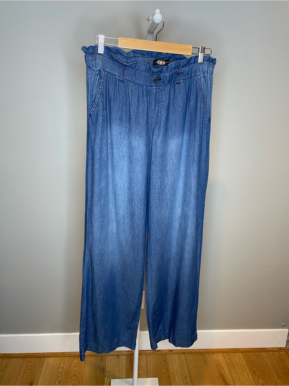 Rewash Blue Chambray Wide Leg Pants